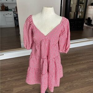 ASOS Red Checkered Dress